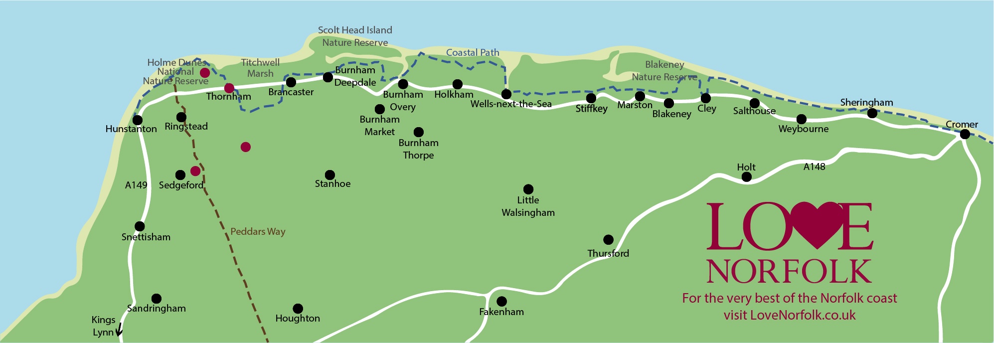 Thornham Hotels B B Anna S House Contact Us   Norfolk Coast Map Lovenorfolk.co .uk  